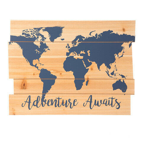 Darice Adventure Awaits Sign: MDF, Blue, 15.75 x 11.81 inches