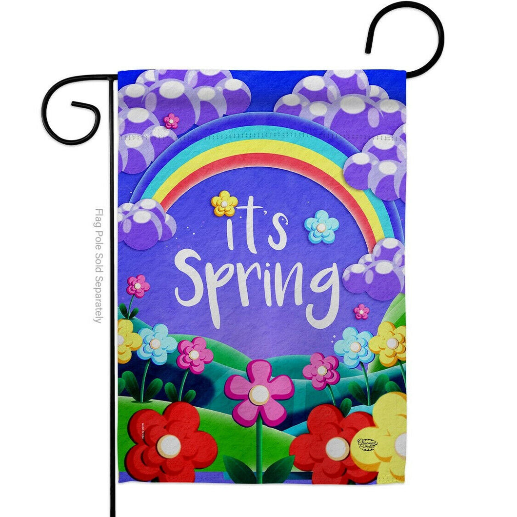 Two Group Flag Colorful Spring Garden Floral Decor Flag