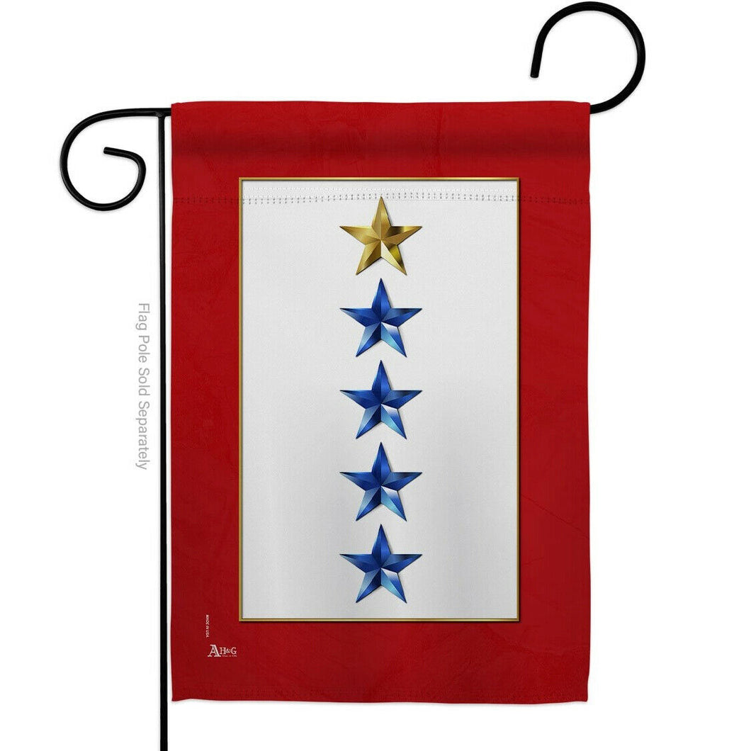 Two Group Flag Flag Gold Four Blue Stars Military Service Garden House