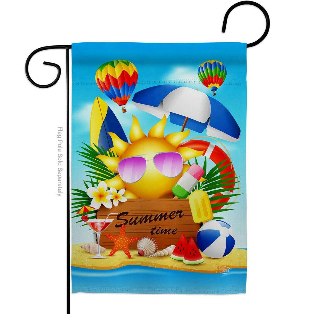 Two Group Flag Summer Dream Summertime Fun Sun Hot Air Balloon Beach Flag