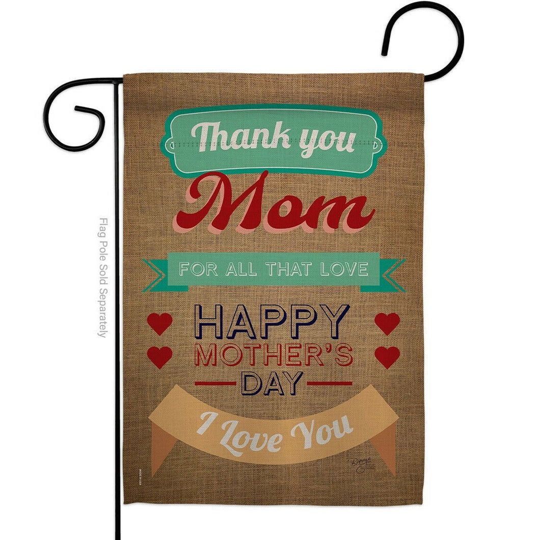 Two Group Flag Thanks Mom Family Mother Day Decor Flag