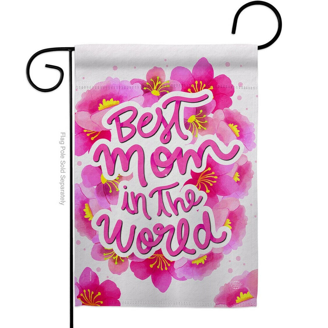 Two Group Flag Best Mom Family Mother Day Floral Decor Flag
