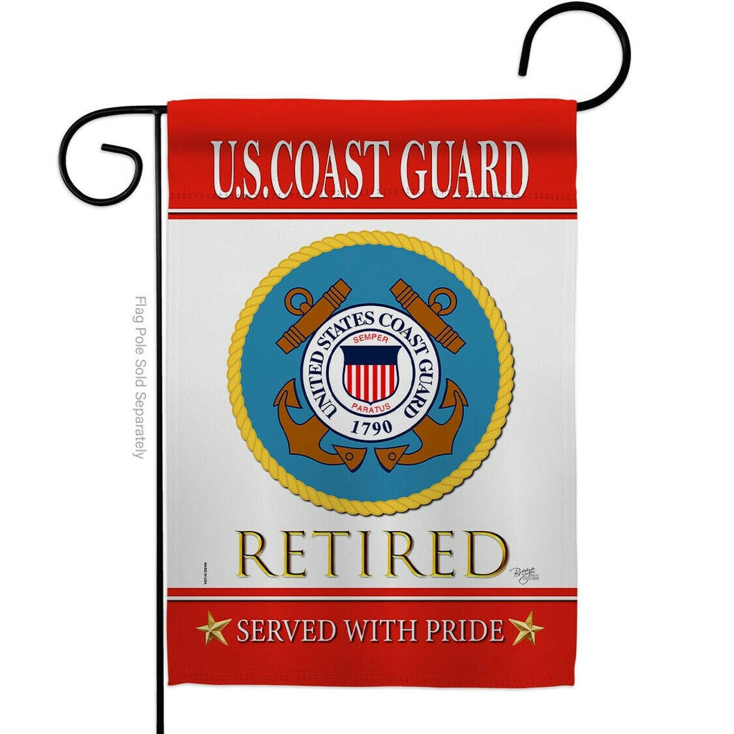 Two Group Flag US Coast Guard Retired Military Retirement Veteran Flag