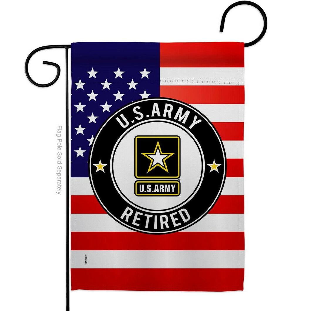 Two Group Flag United State Army Retired Military Veteran USA Decor Flag