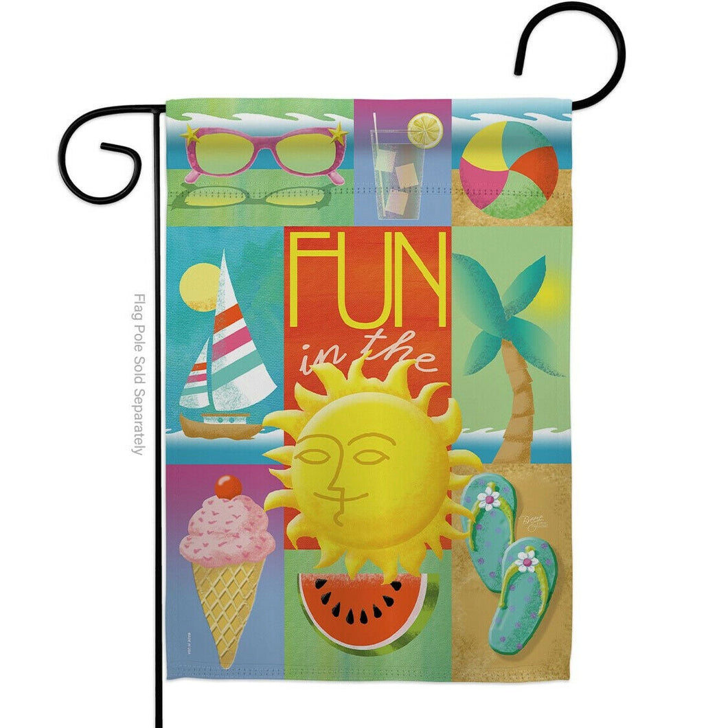 Two Group Flag Summer Collage Summertime Fun and Sun Fruit Sweet Decor Flag