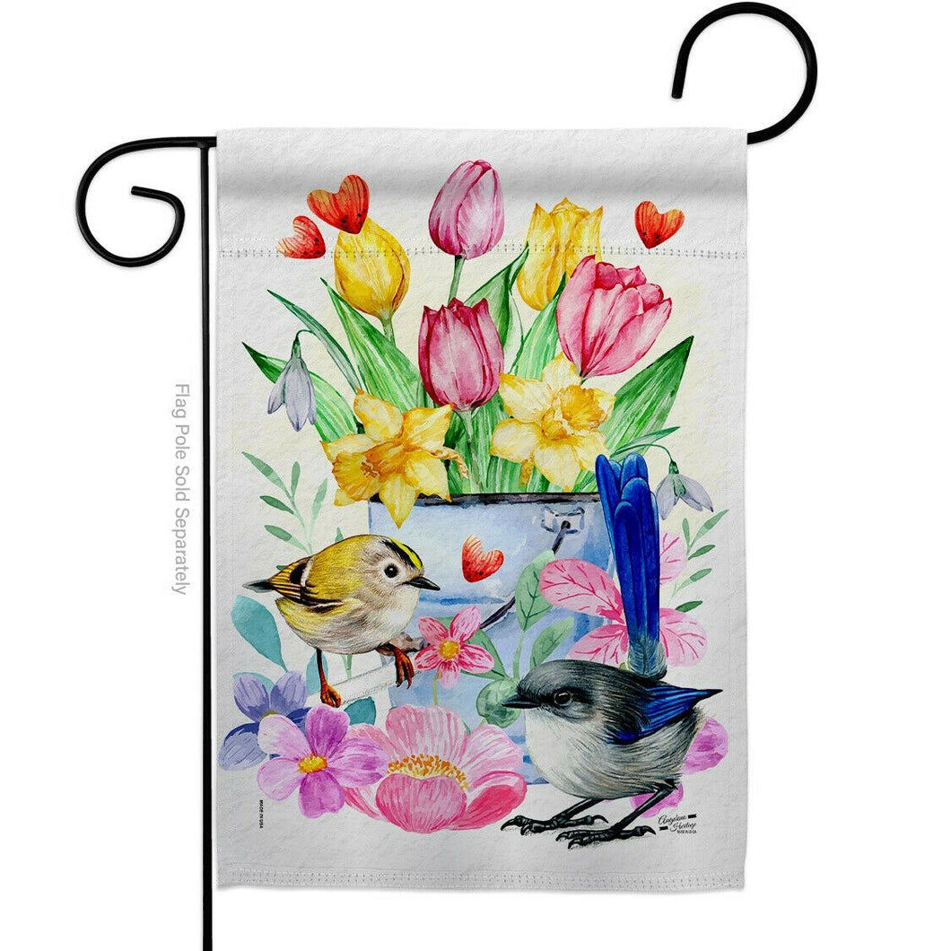 Two Group Flag Spring Birdie Animals Bird Floral Decor Flag