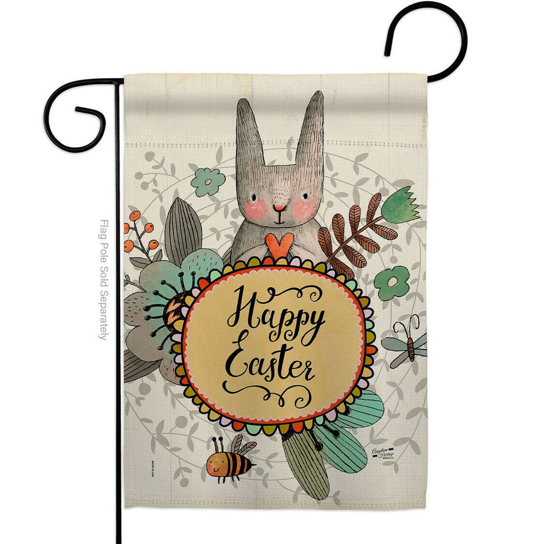 Two Group Flag Flag Happy Easter Critter Floral Garden Friends Bunny House