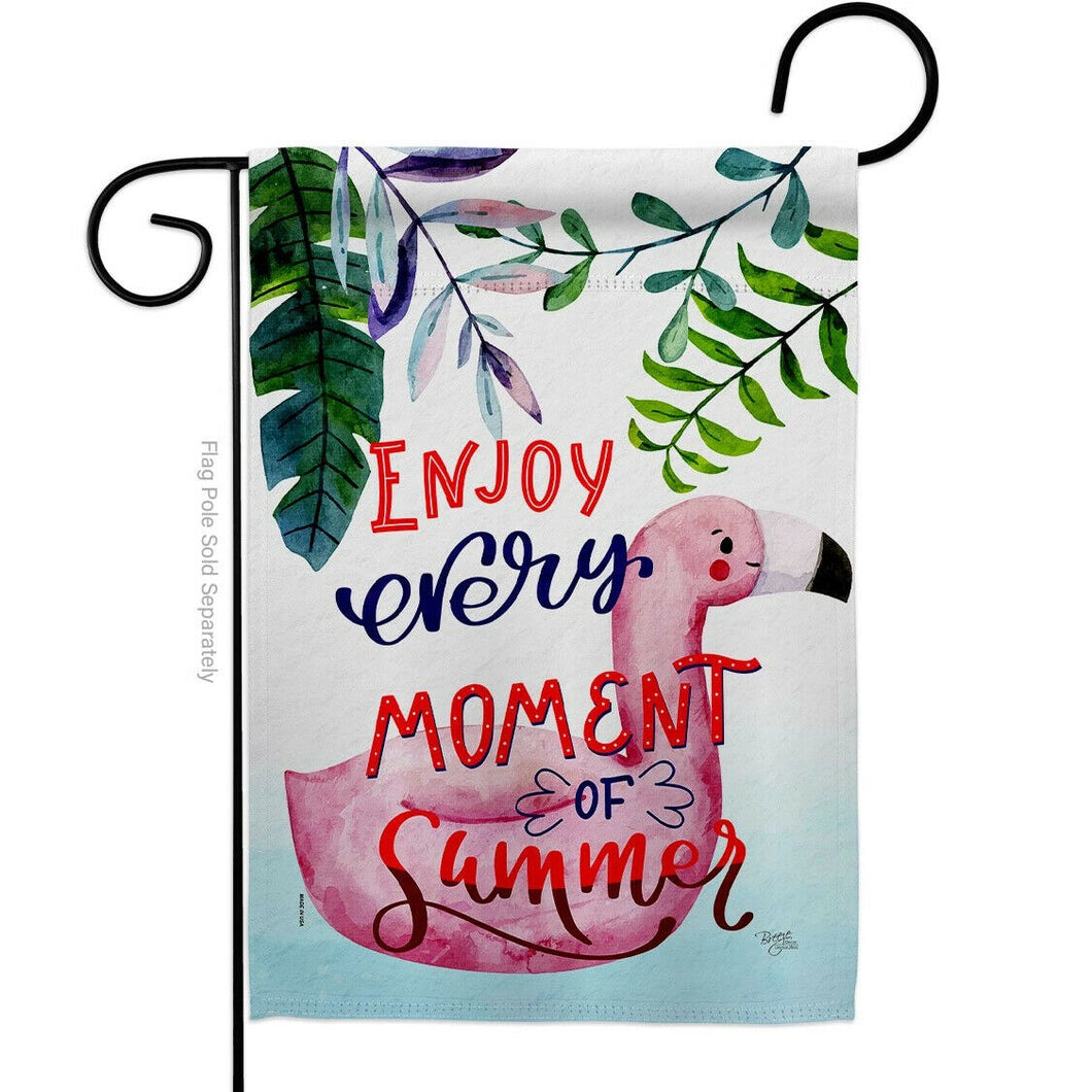 Two Group Flag Enjoy Every Moment Summertime Fun and Sun Bird Decor Flag