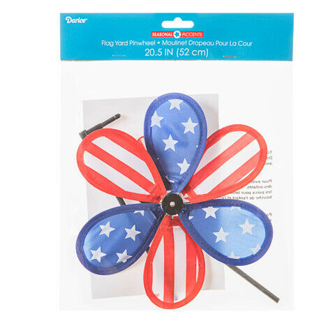 Darice Patriotic Flag Pinwheel: Red/White/Blue, 9.45 x 20.5 inches