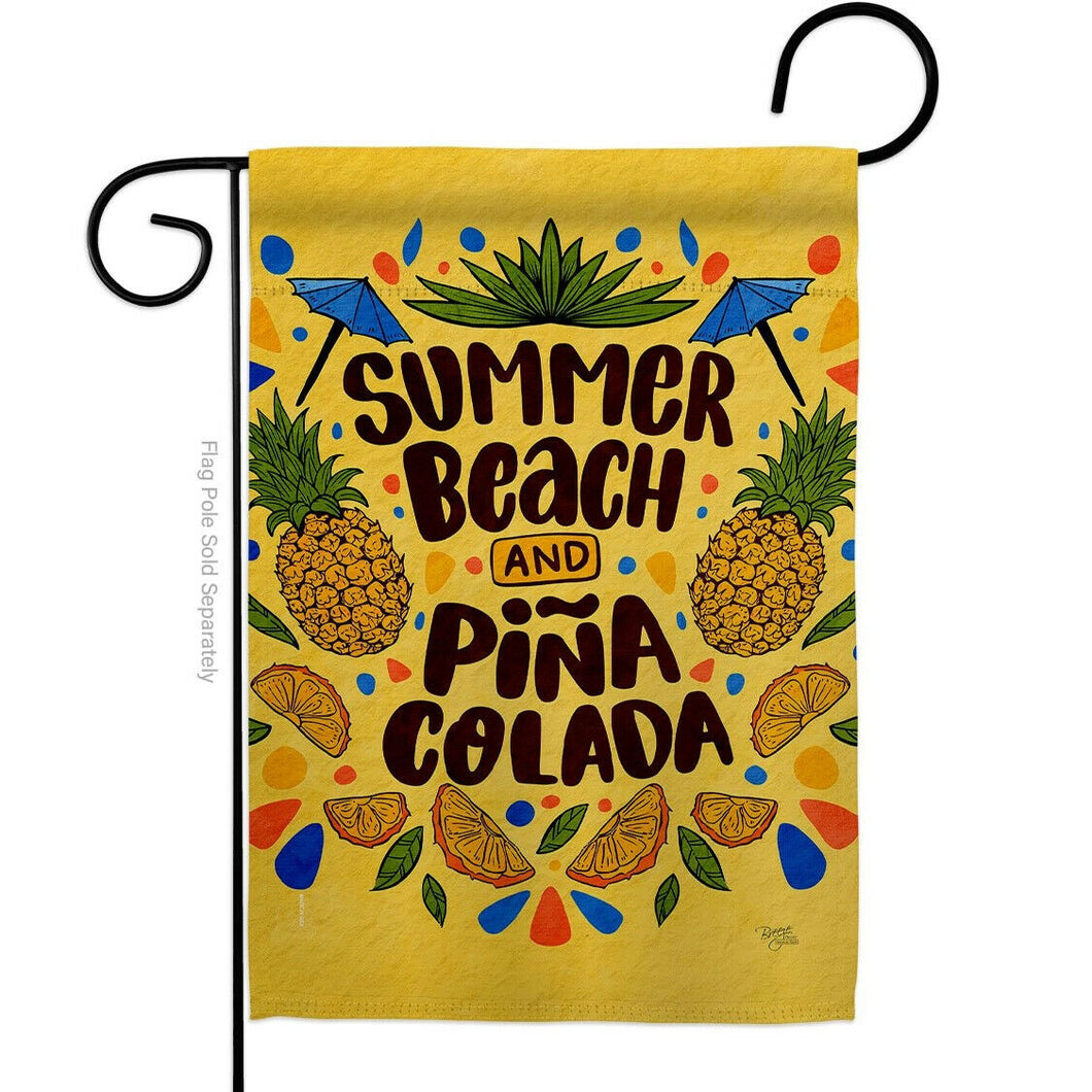 Two Group Flag Summer Pina Colada Beverages Cocktail Fruit Decor Flag