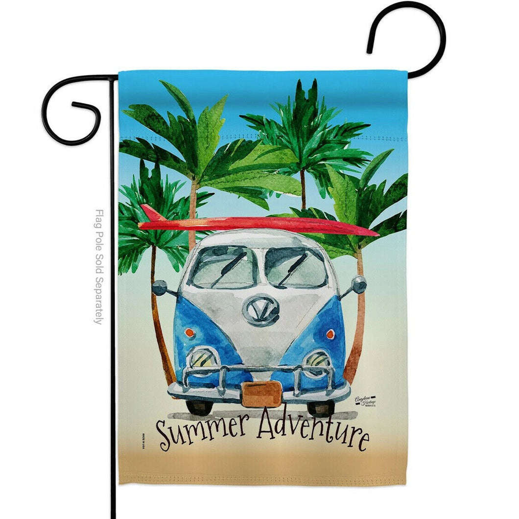 Two Group Flag Summer Adventure Summertime Fun and Sun Vehicle Decor Flag
