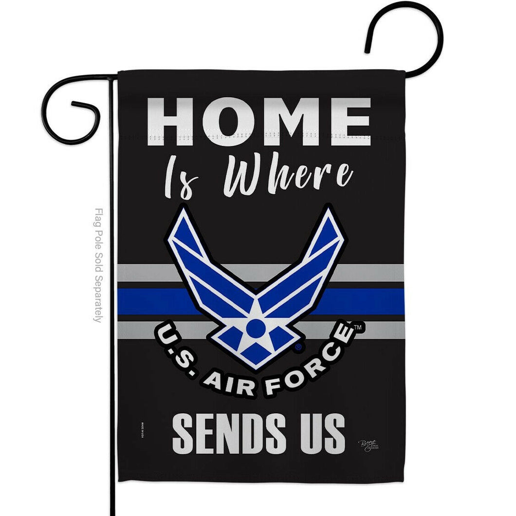 Two Group Flag Home ishere Air Force Armed Forces Military Decor Flag