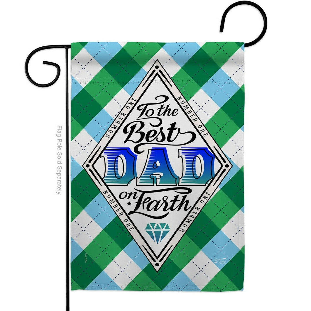 Two Group Flag Best Dad on Earth Family Father Day Decor Flag