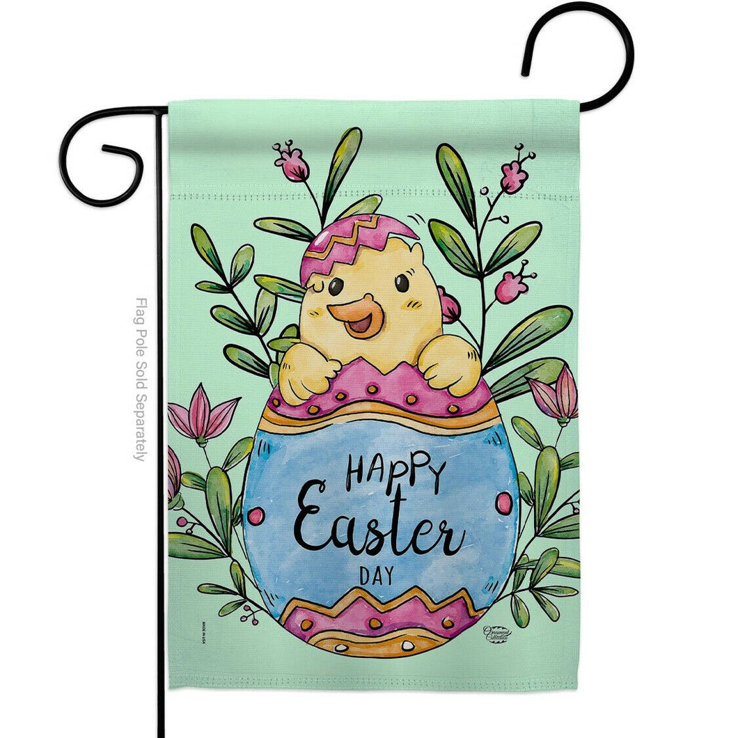 Two Group Flag Happy Chick Springtime Easter Barnyard Animal Floral Flag