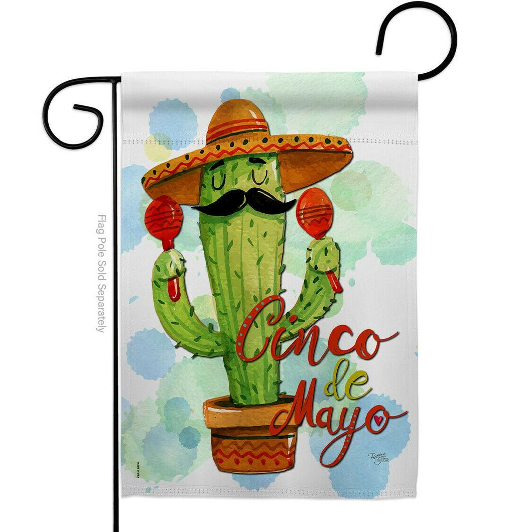Two Group Flag Mr Cactus Cinco de Mayo Summertime Mexico Decor Flag