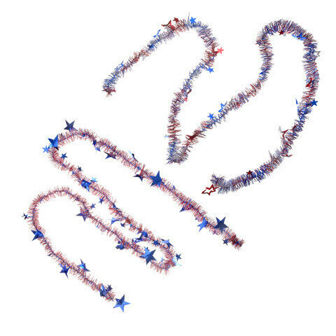 Darice Patriotic Fourth of July Garland: 9 feet, 2 Assorted Styles