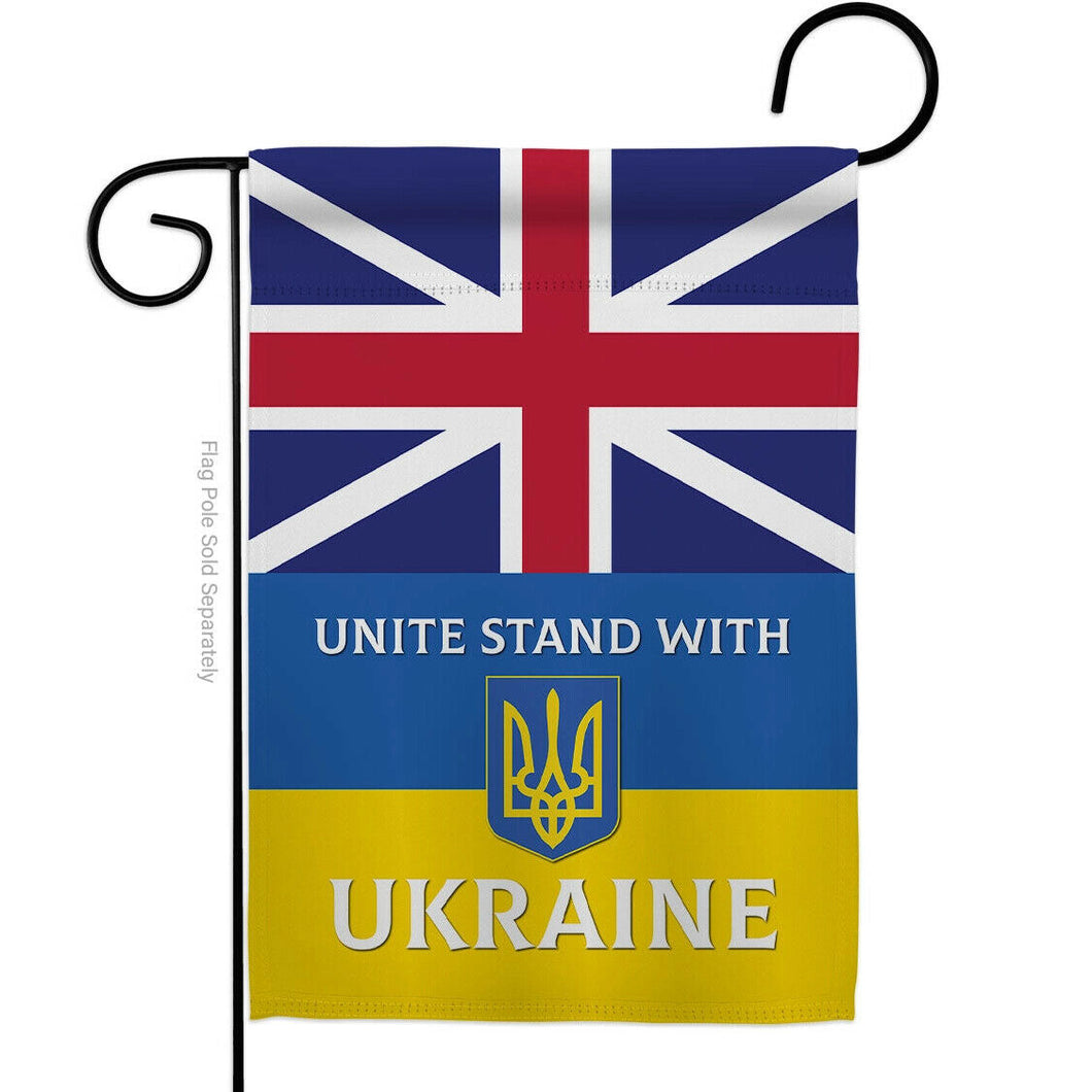 Two Group Flag Flag UK Standith Ukraine Cause Garden House 2-Sided Home