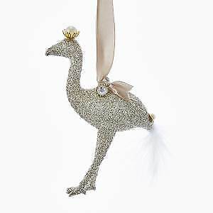 Vintage Glamour Platinum Flamingo Ornament