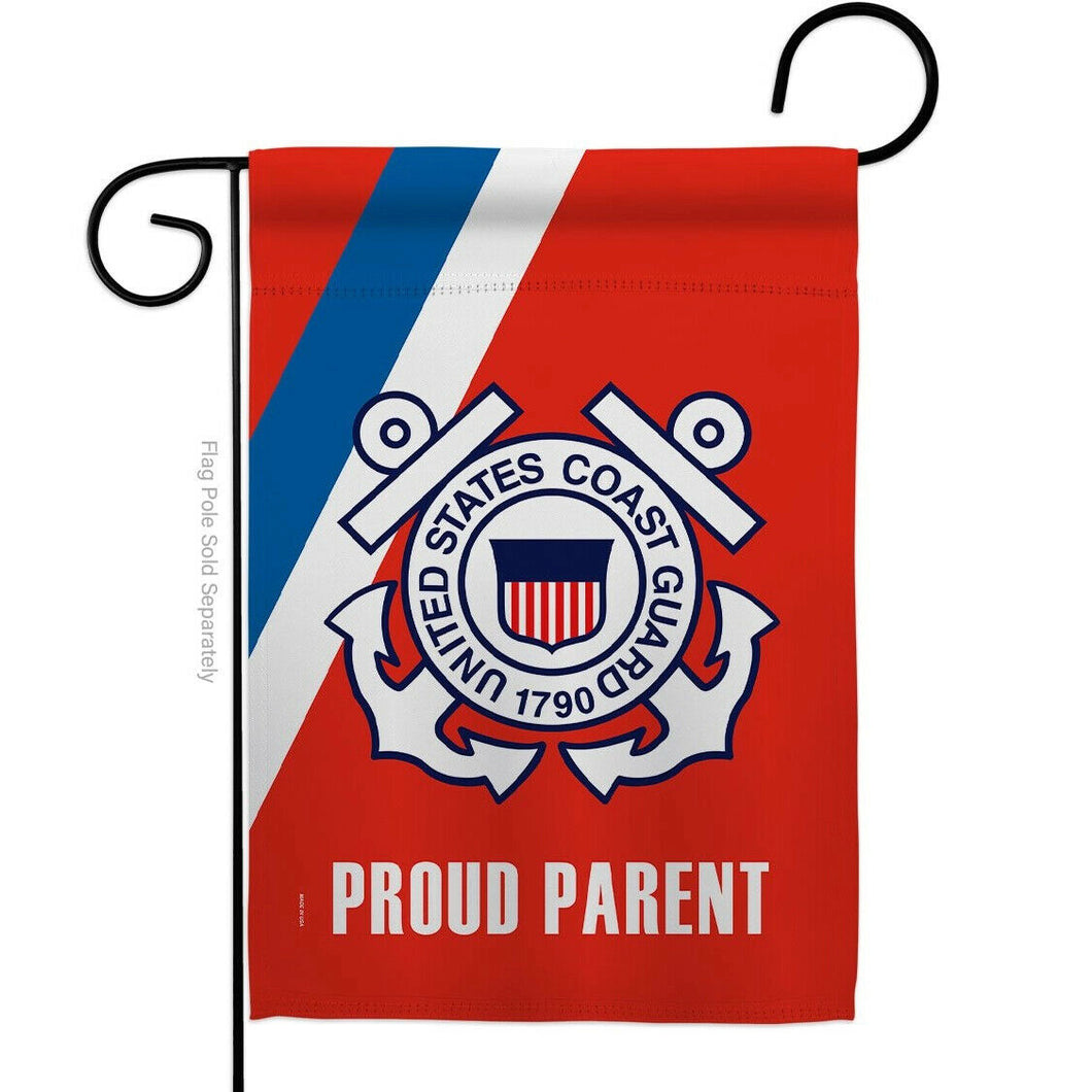 Two Group Flag Proud Coast Guard Parent Armed Forces Military Decor Flag