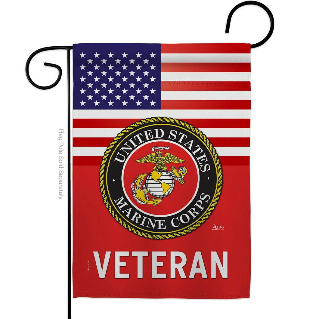 Two Group Flag US Marine Corps Veteran Armed Forces Military USA Decor Flag