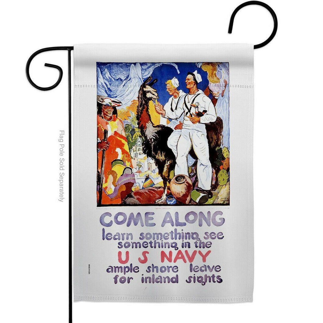 Two Group Flag Come Along Armed Forces Military Navy US Historic Decor Flag