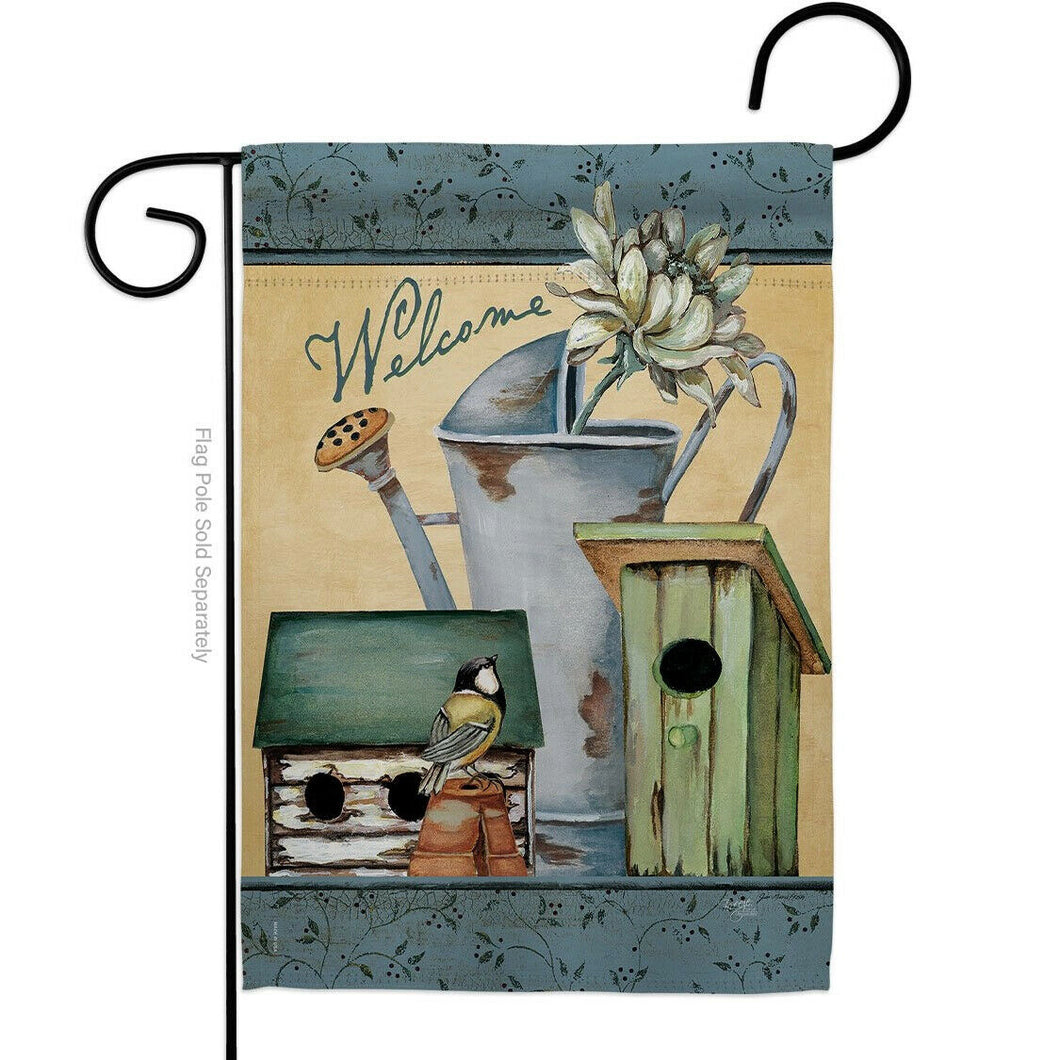 Two Group Flagelcome Spring Garden Country Living Primitive Decor Flag
