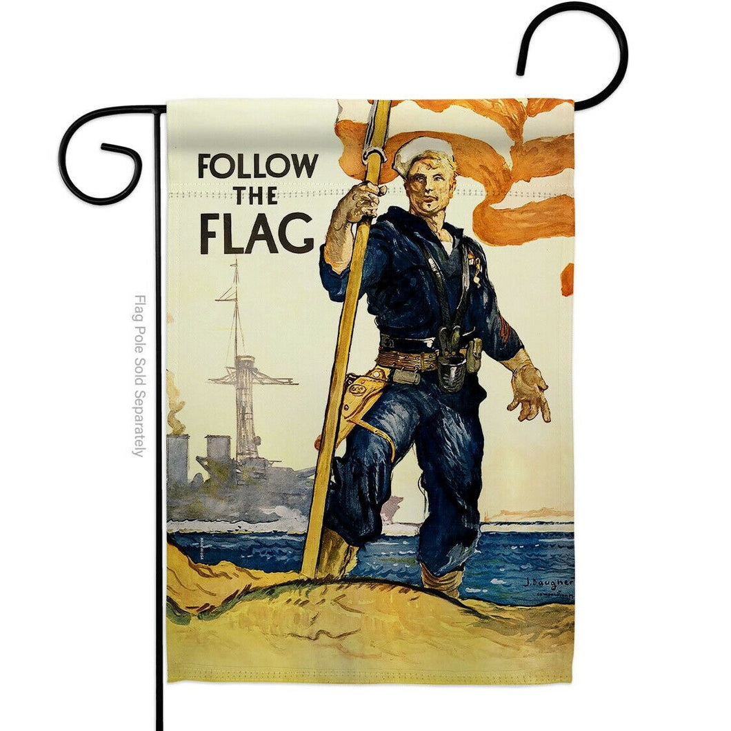Two Group Flag Follow the Flag Armed Forces Military Navy US Historic Flag