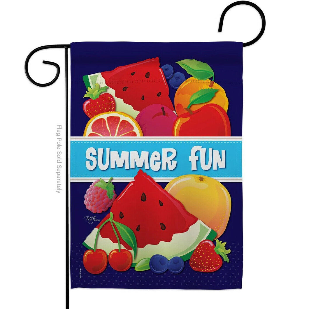 Two Group Flag Summer Fun Summertime and Sun Fruit Decor Flag