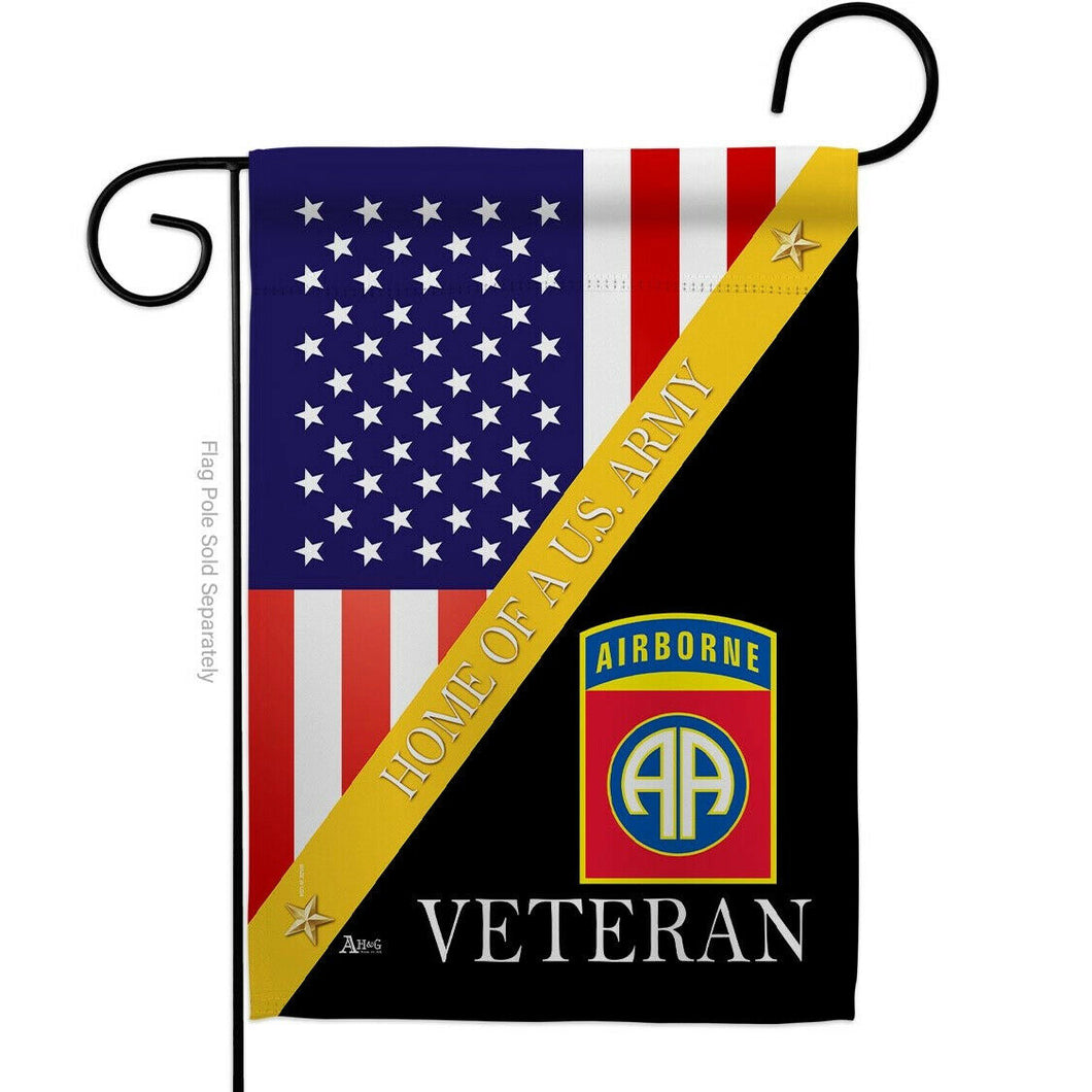 Two Group Flag Home of 82nd Airborne Military Army Veteran USA Decor Flag