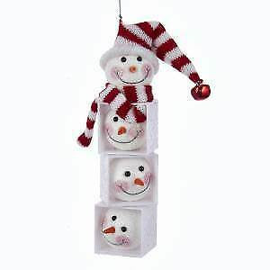 Snowman Head Block Ornament