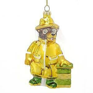 Glass Bear Bee Keeper Ornament