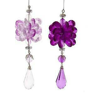 Set of 2 Royal Splendor Purple Dangle Ornament