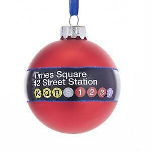 80MM MTA NYC Transit Glass Times Square Ball Ornament